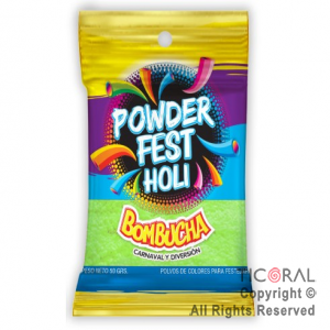 POLVO HOLI COLOR BOMBUCHA PARA LANZAR VERDE MANZANA 10 X 50 GR.